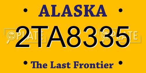 2TA8335 Alaska License Plate