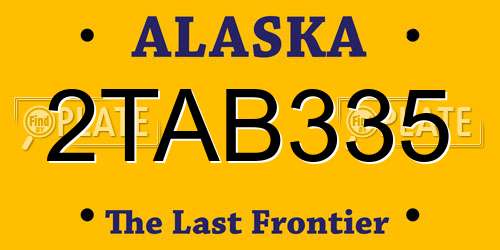 2TAB335 Alaska License Plate
