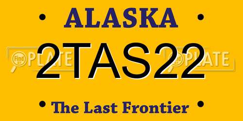 2TAS22 Alaska License Plate