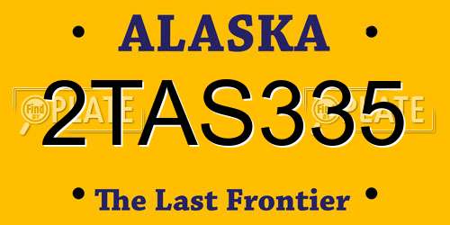 2TAS335 Alaska License Plate