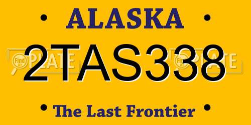 2TAS338 Alaska License Plate