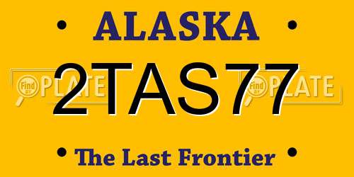 2TAS77 Alaska License Plate