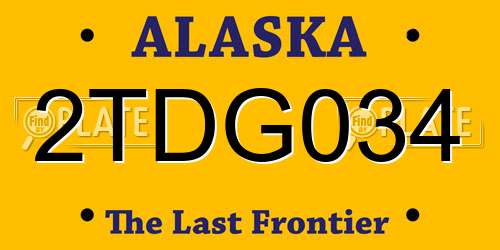 2TDG034 Alaska License Plate
