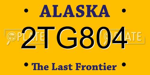 2TG804 Alaska License Plate
