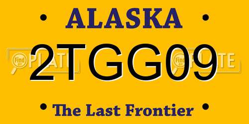 2TGG09 Alaska License Plate