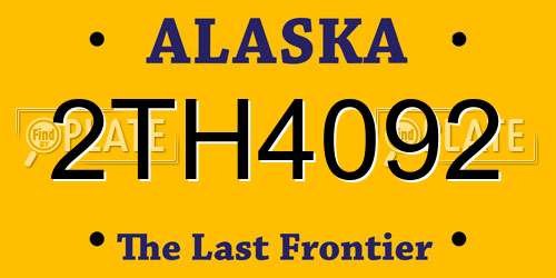 2TH4092 Alaska License Plate