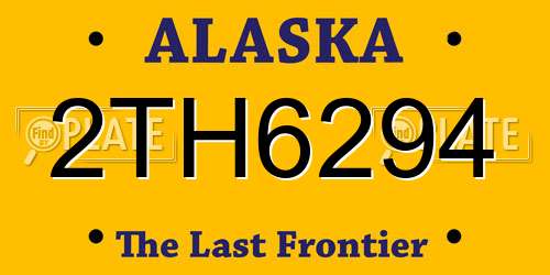 2TH6294 Alaska License Plate