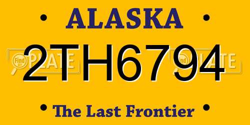 2TH6794 Alaska License Plate