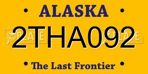 2THA092 Alaska License Plate