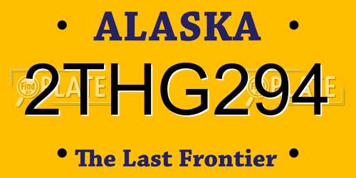 2THG294 Alaska License Plate