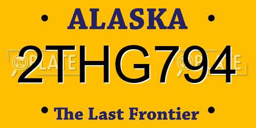 2THG794 Alaska License Plate