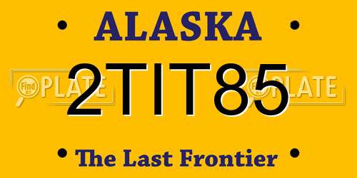 2TIT85 Alaska License Plate