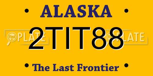 2TIT88 Alaska License Plate