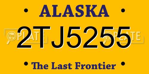 2TJ5255 Alaska License Plate