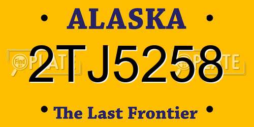 2TJ5258 Alaska License Plate