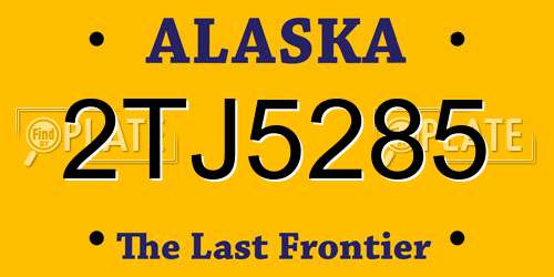 2TJ5285 Alaska License Plate