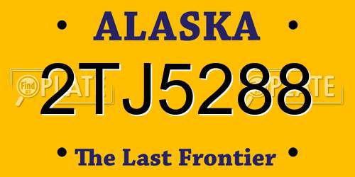 2TJ5288 Alaska License Plate