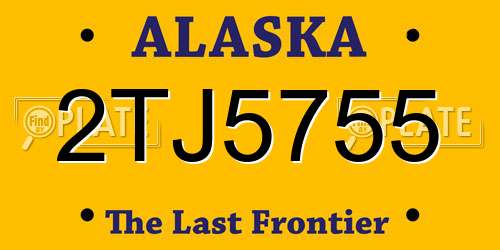 2TJ5755 Alaska License Plate