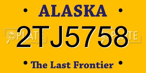 2TJ5758 Alaska License Plate