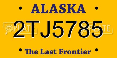 2TJ5785 Alaska License Plate