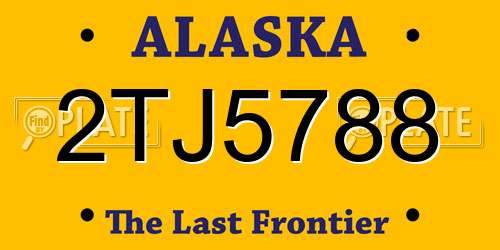 2TJ5788 Alaska License Plate