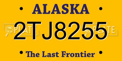 2TJ8255 Alaska License Plate