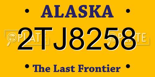 2TJ8258 Alaska License Plate