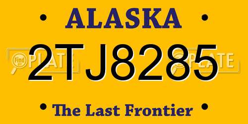 2TJ8285 Alaska License Plate