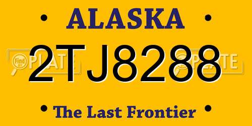 2TJ8288 Alaska License Plate