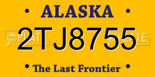 2TJ8755 Alaska License Plate