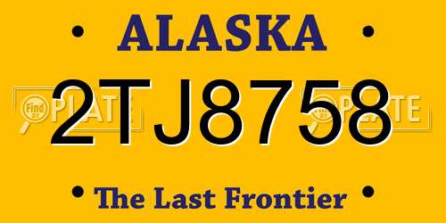 2TJ8758 Alaska License Plate