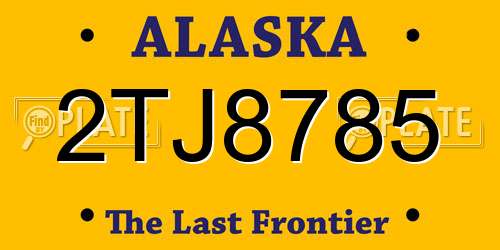 2TJ8785 Alaska License Plate