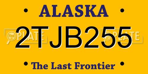 2TJB255 Alaska License Plate
