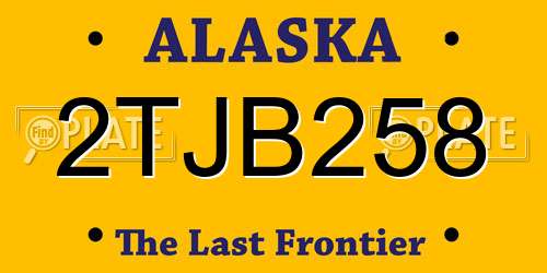 2TJB258 Alaska License Plate