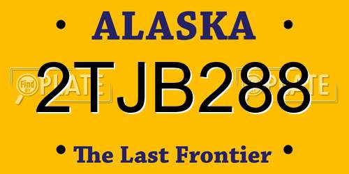 2TJB288 Alaska License Plate