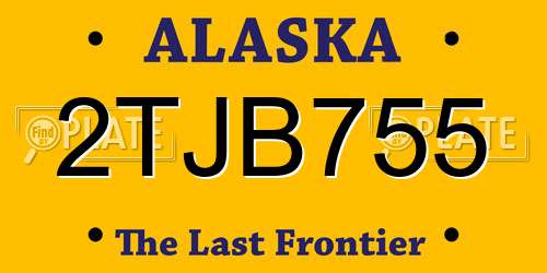 2TJB755 Alaska License Plate