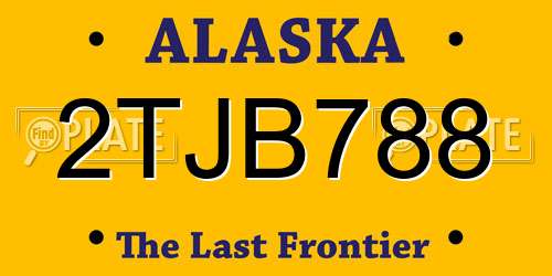 2TJB788 Alaska License Plate