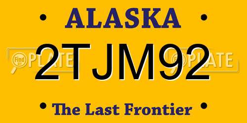 2TJM92 Alaska License Plate
