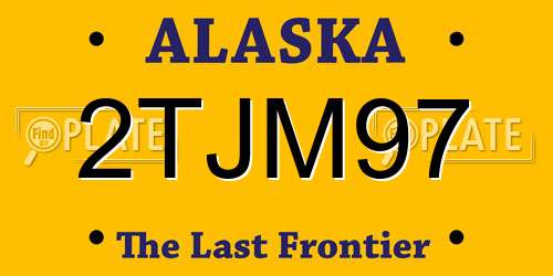 2TJM97 Alaska License Plate
