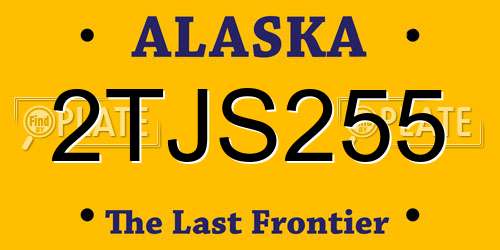 2TJS255 Alaska License Plate