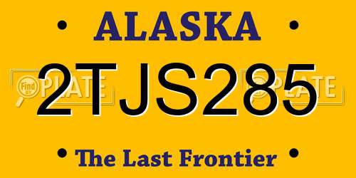 2TJS285 Alaska License Plate