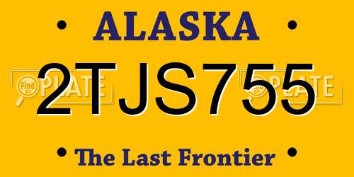 2TJS755 Alaska License Plate
