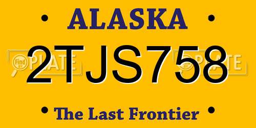 2TJS758 Alaska License Plate