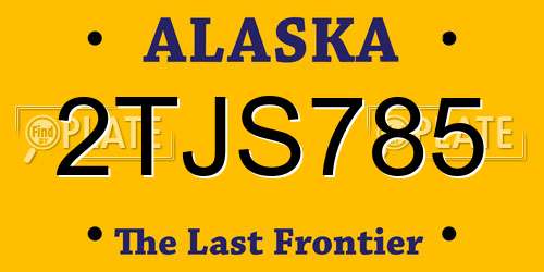 2TJS785 Alaska License Plate