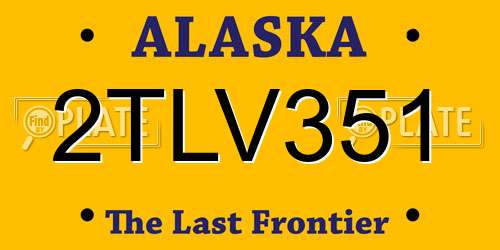 2TLV351 Alaska License Plate