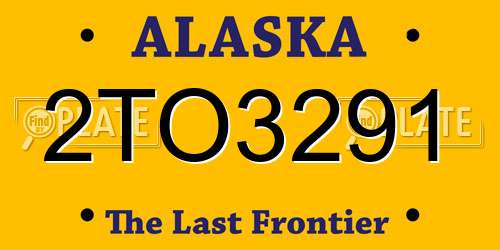 2TO3291 Alaska License Plate