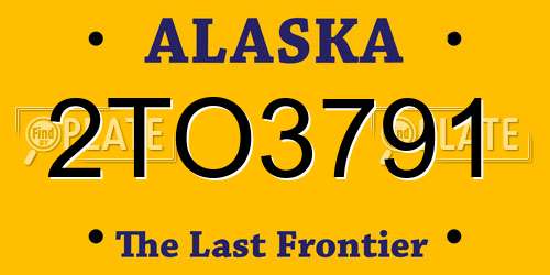 2TO3791 Alaska License Plate