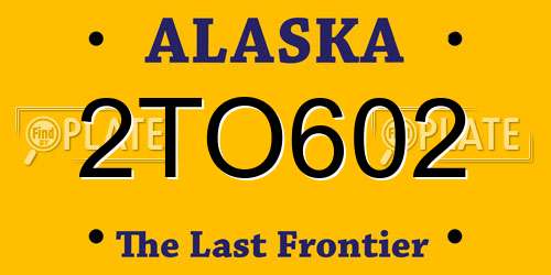 2TO602 Alaska License Plate