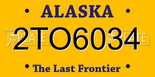 2TO6034 Alaska License Plate