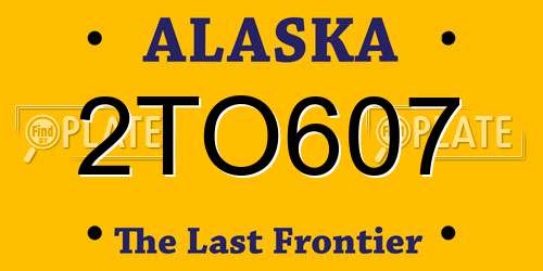 2TO607 Alaska License Plate